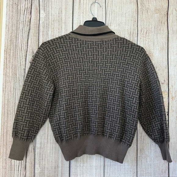 Brown Patterned Women's Sweater - Picture 8 of 11